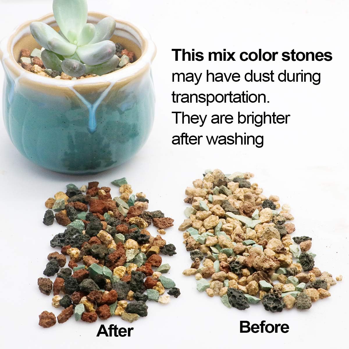 Mix Horticultural Lava Pebbles Pumice Potting Soil Amendment Succulent Cactus Bonsai Gritty Rock Decorative Gravel Plant Drainage Volcanic Rock for Terrarium Fairy Gardening Top Dressing 2.2lb