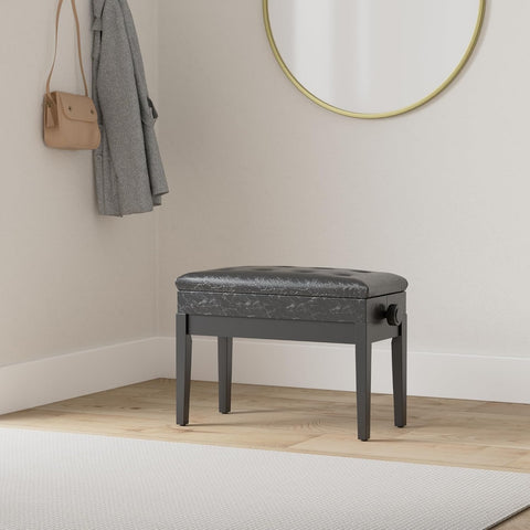 Bonnlo Adjustable Duet Piano Bench with Storage Faux Leather Seat