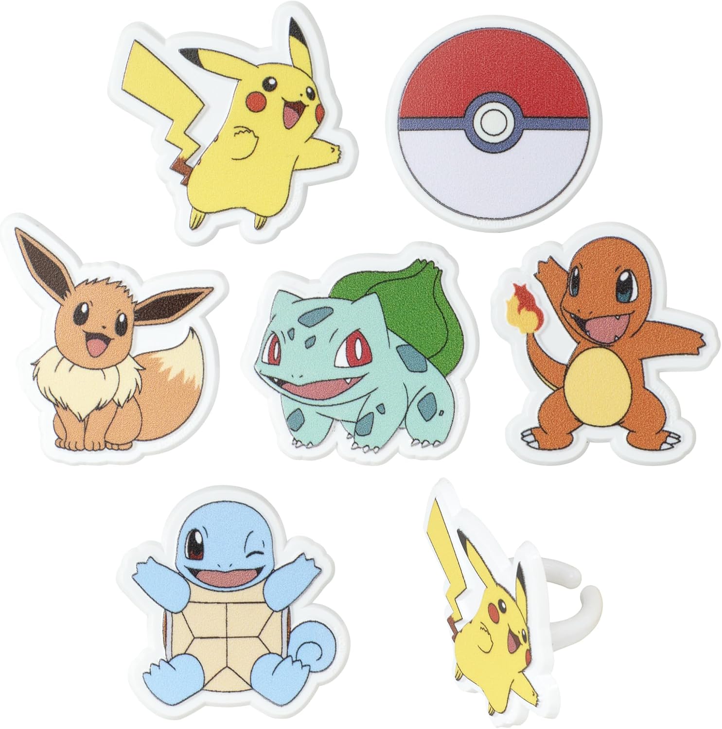 Pokémon Cupcake Decoration Toppers | 24 Pack Party Cake Rings