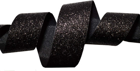 Morex Ribbon Princess Glitter 1.5 inches by 25 Yards, Black