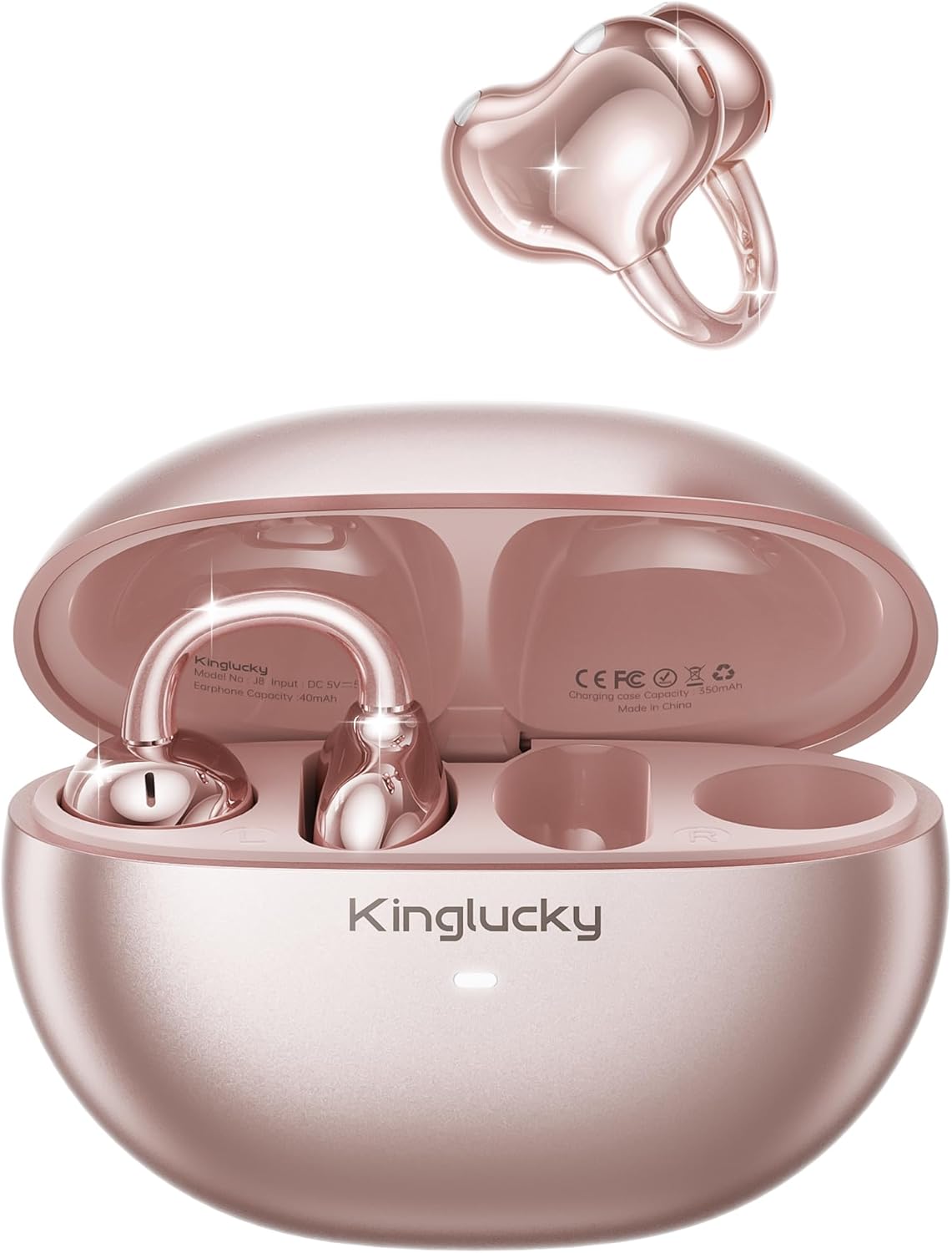 Kinglucky Upgraded Clip-On Earbuds, Open Ear Earbuds Comfortable Secure Fit