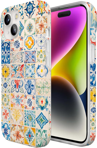 Casely iPhone 15 Case | Tuscan Tiles | Dolce Vita | Compatible with MagSafe | Classic Ultra Slim Design