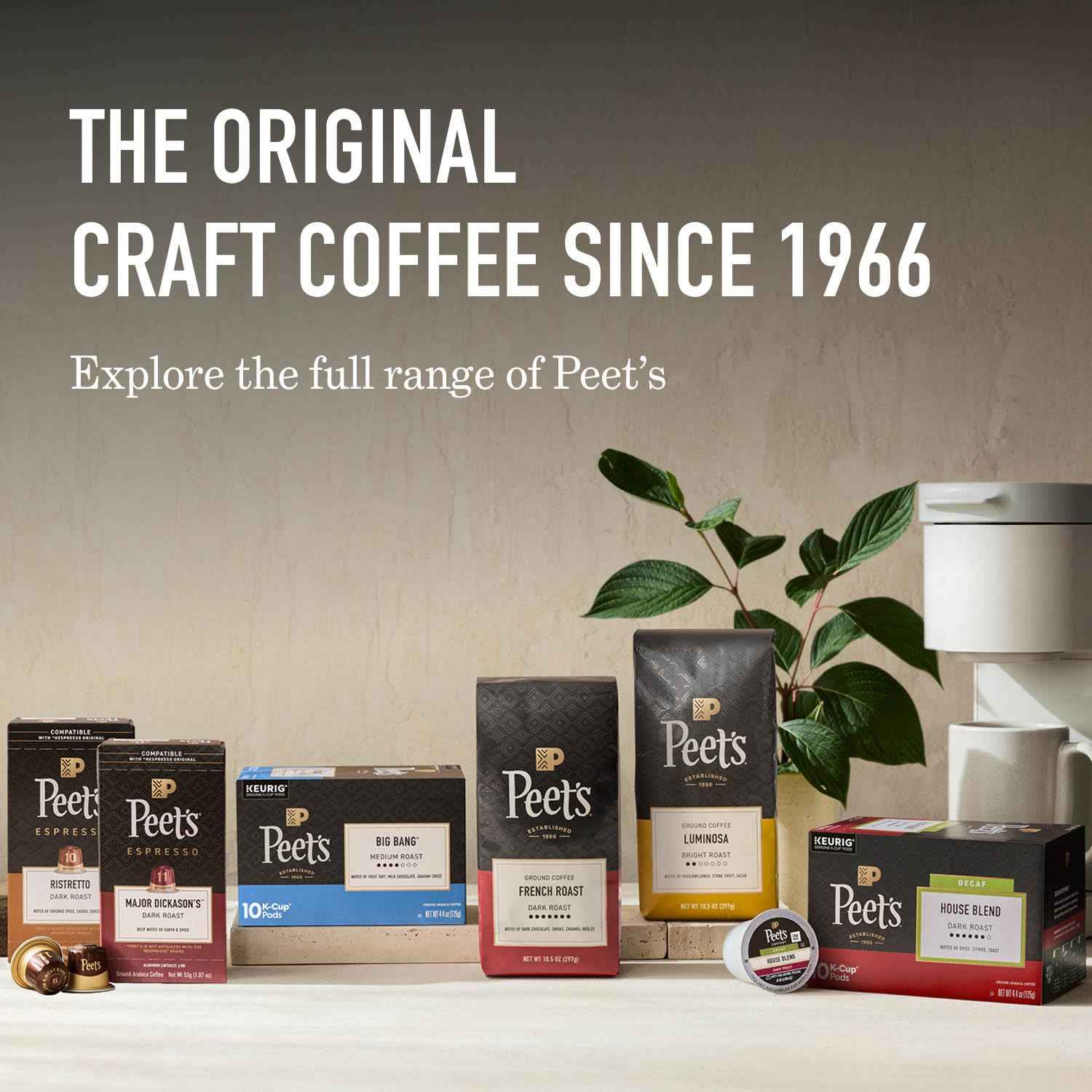 Peet's Coffee, Dark Roast Espresso Capsules, Compatible with Nespresso Original Machine, 100% Arabica Coffee - Ristretto Intensity 10, 50 Count (5 Boxes of 10 Espresso Capsules)