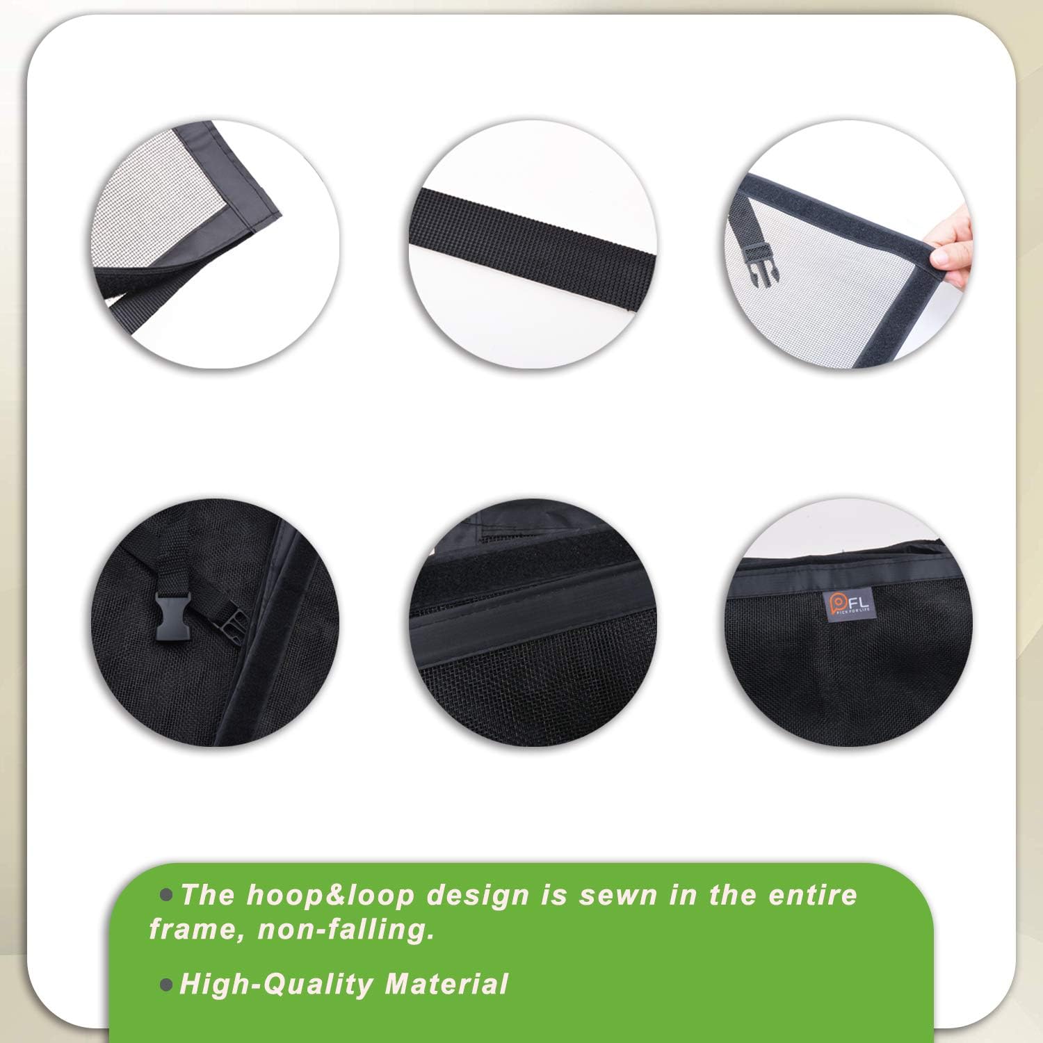 Garage Door Screen for 1 Car, 8x7 ft Single Magnetic Fiberglass Mesh Net