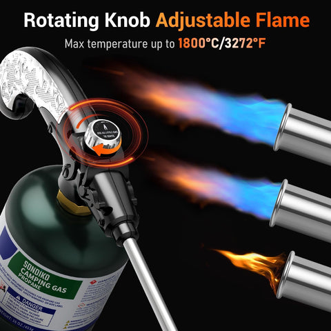 Sondiko Propane Torch Weed Burner with 10 FT Hose, High Output Weed Torch