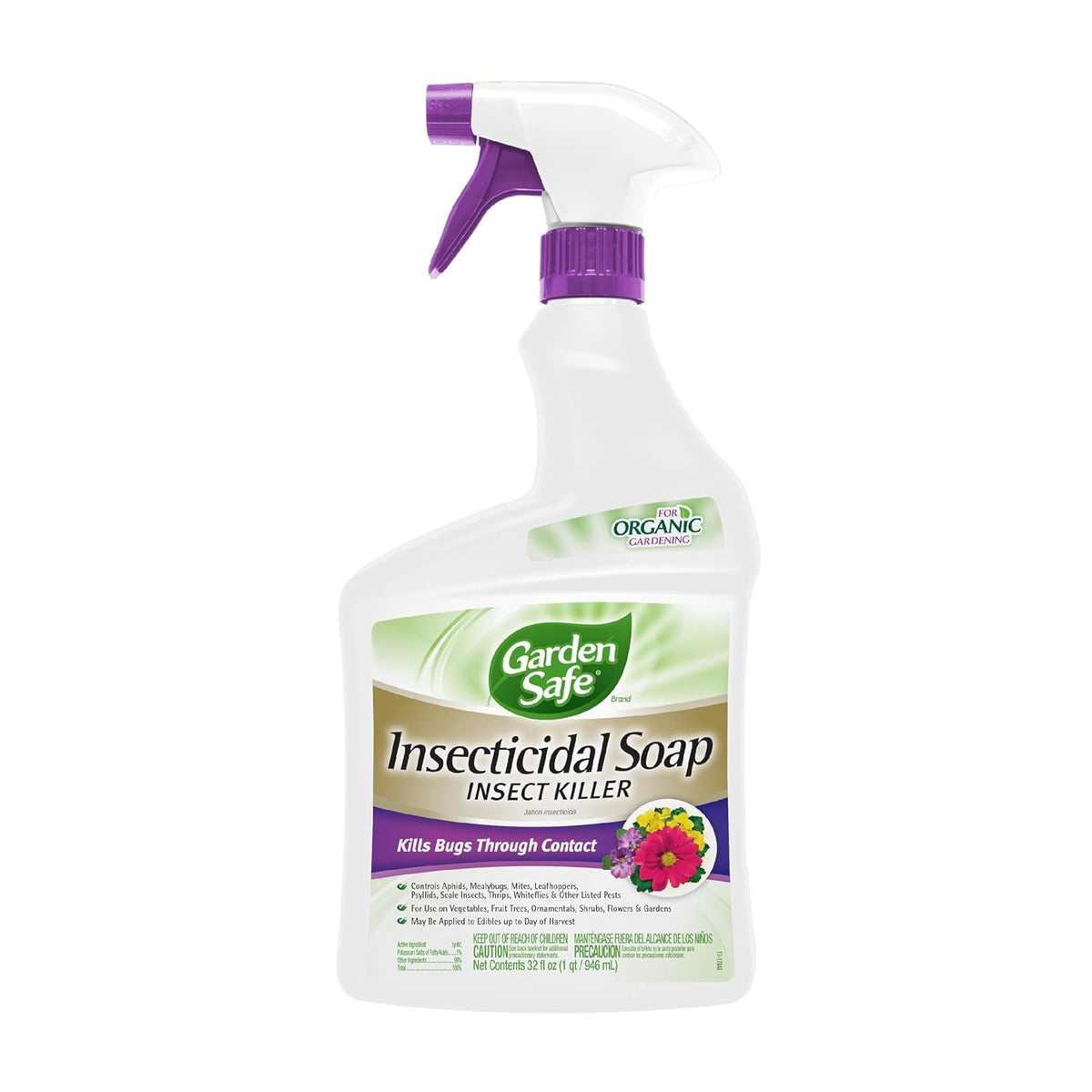 Garden Safe Insecticidal Soap Insect Killer Spray, 32 Oz