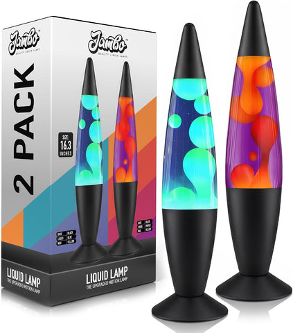 JAMBO 2 Pack- 16" Beautiful Lamp- Relaxing Liquid Lamp, Night Light Nightlight, Lamps for Adults Teens Kid