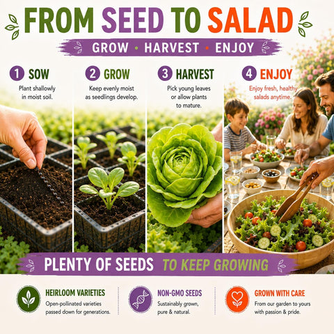 NatureZ Edge Lettuce Seeds for Planting, 4 Popular Varieties Non-GMO Heirloom Seeds, Red Romaine, Bibb Butter, Black Seeded Simpson, Green Ice Lettuce, Romaine, Salad Lettuce, Hydroponic Garden, USA