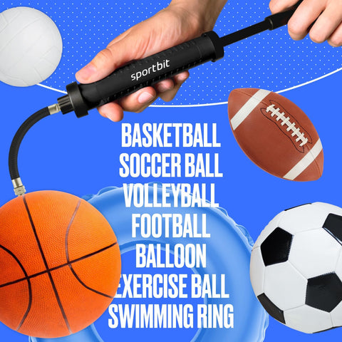 Push & Pull Inflating System, Hand Pump for Basketball, Volleyball, Soccer & Football, Court & Gym Ready