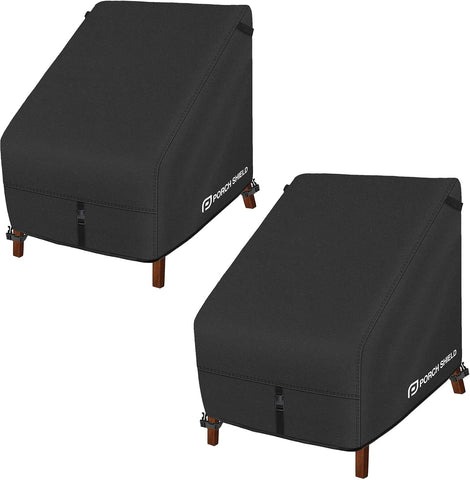 Porch Shield Waterproof Patio Chair Cover 2 Pack 34W x 37D x 36H in, Black