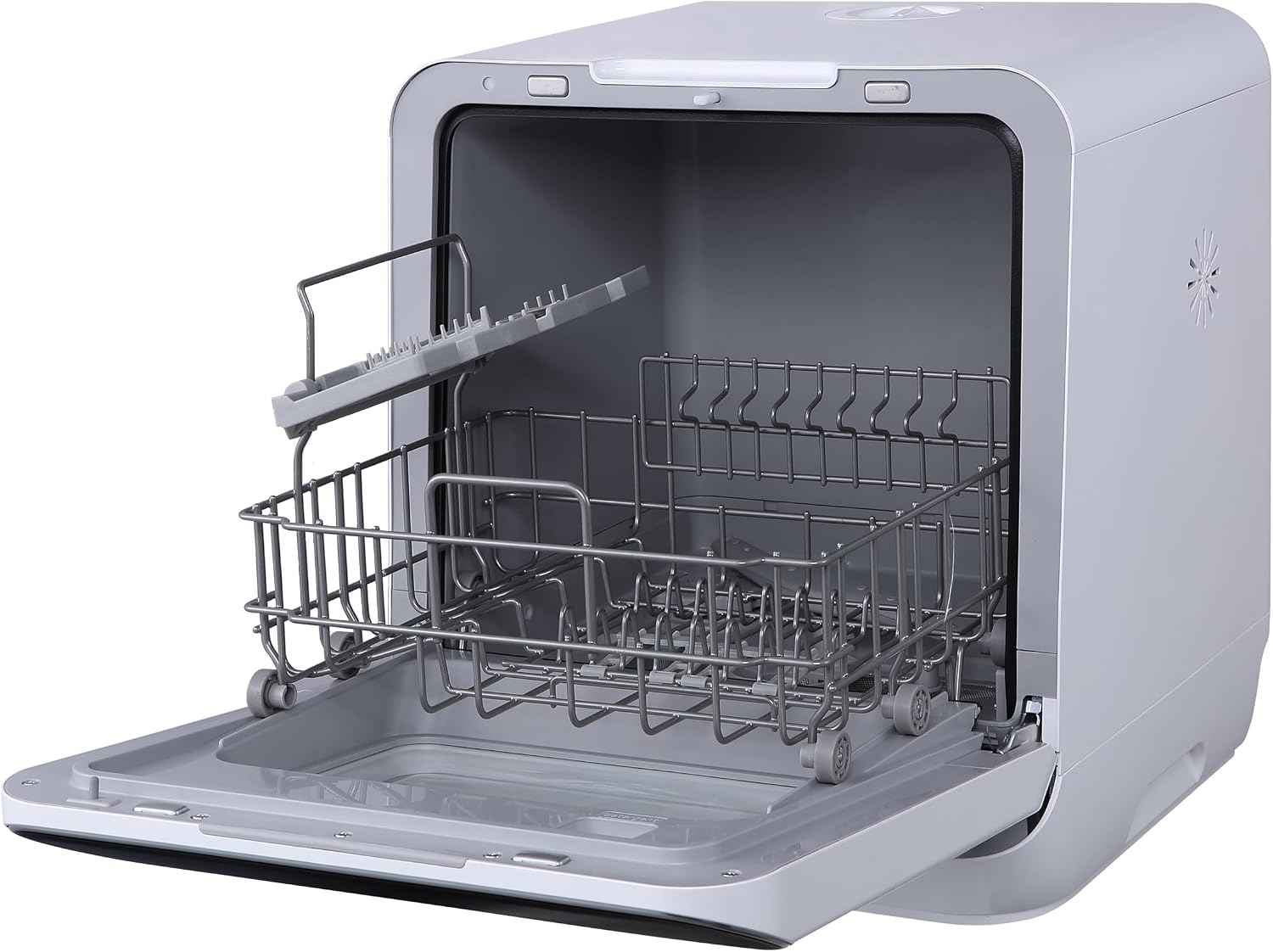 Hamilton Beach Portable Countertop Dishwasher No Hookup Unit with 6-Liter Water Bank for Tabletop, Apartment, or RV, Compact Dishwashing and Drying Machine, Delay Timer, Rapid Cleaning