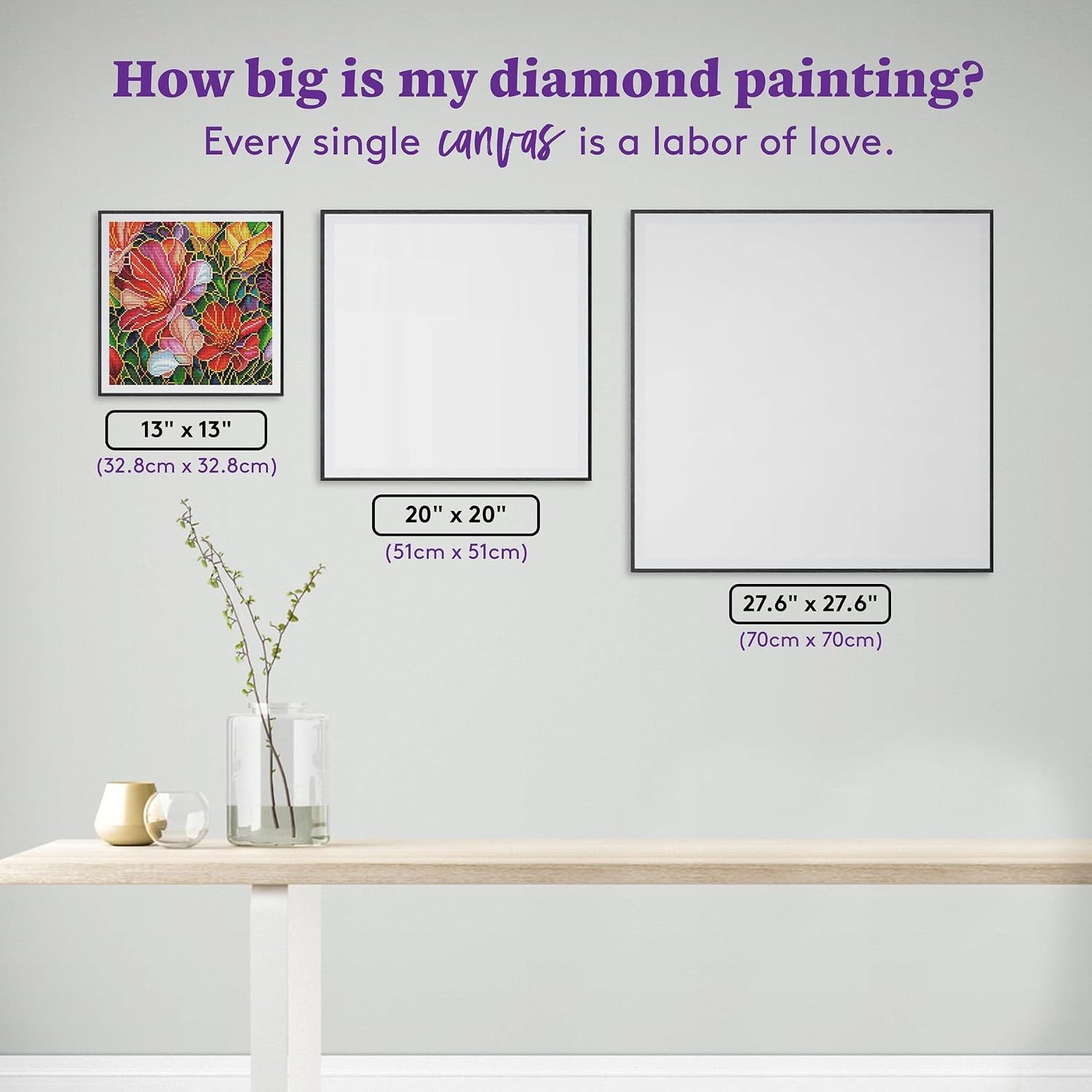 DIAMOND ART CLUB Stained Glass Flower Diamond Art Kits for Adults