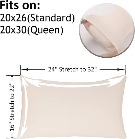 N&Y HOME 2-Pack Stretch Pillow Cases Jersey Knit, Queen or Standard, Pink