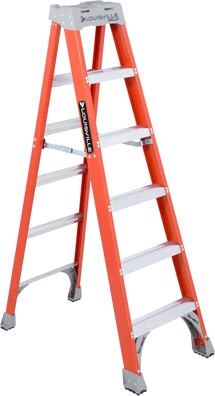 Louisville Ladder 6 ft Fiberglass Step Ladder, FS1506, Type IA, 300 lbs