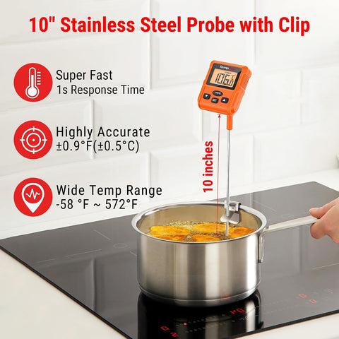 TempPro TempDip Programmable Candy Thermometer with Pot Clip