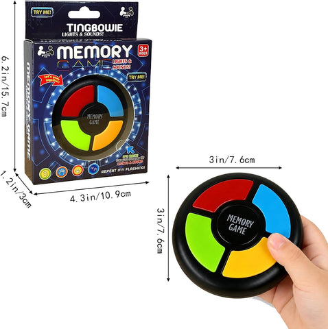tingbowie Memory Game Handheld Electronic Toy, Color Memorizing with Lights and Sounds