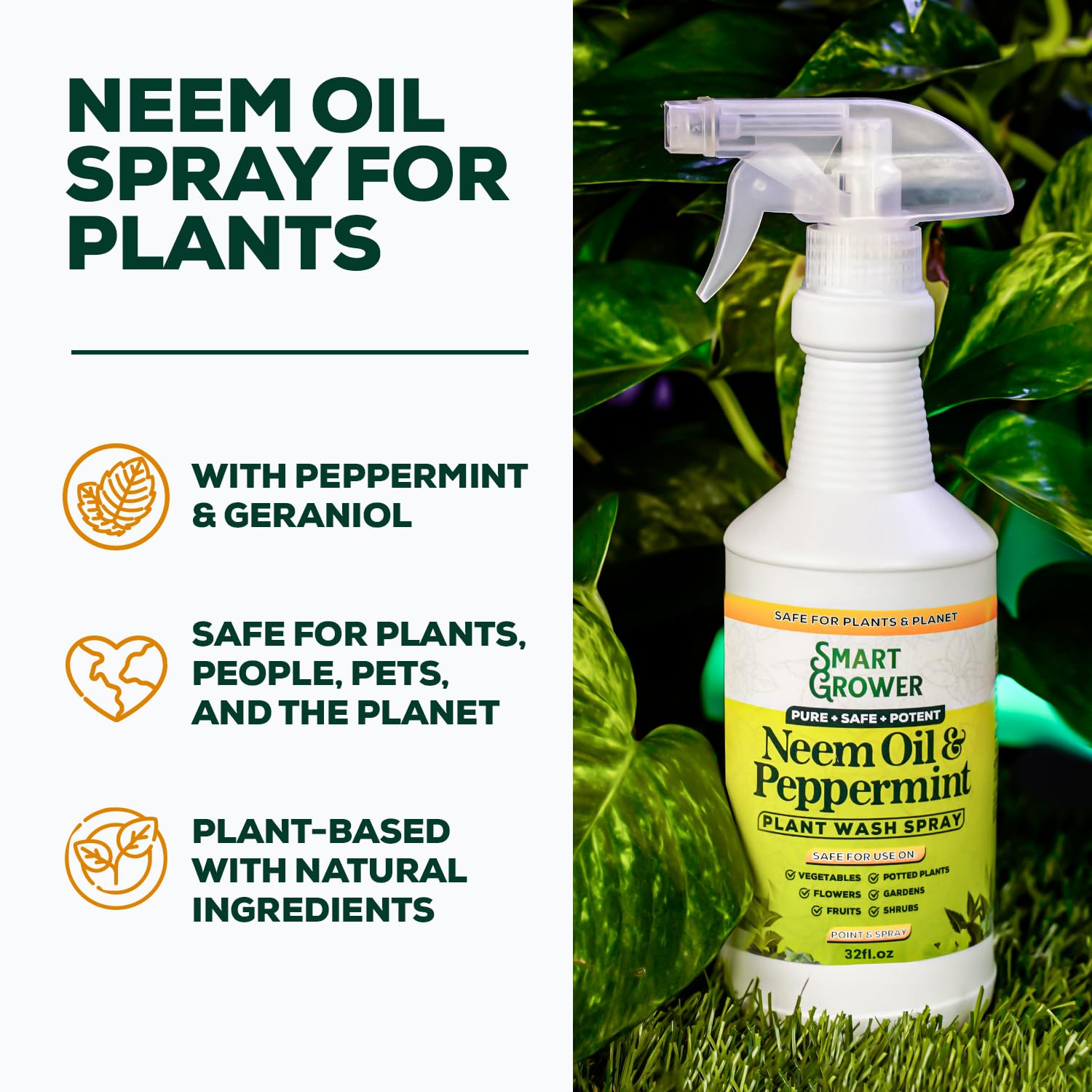 Neem Oil Spray for Plants with Peppermint Oil. Indoor & Outdoor Plant Use