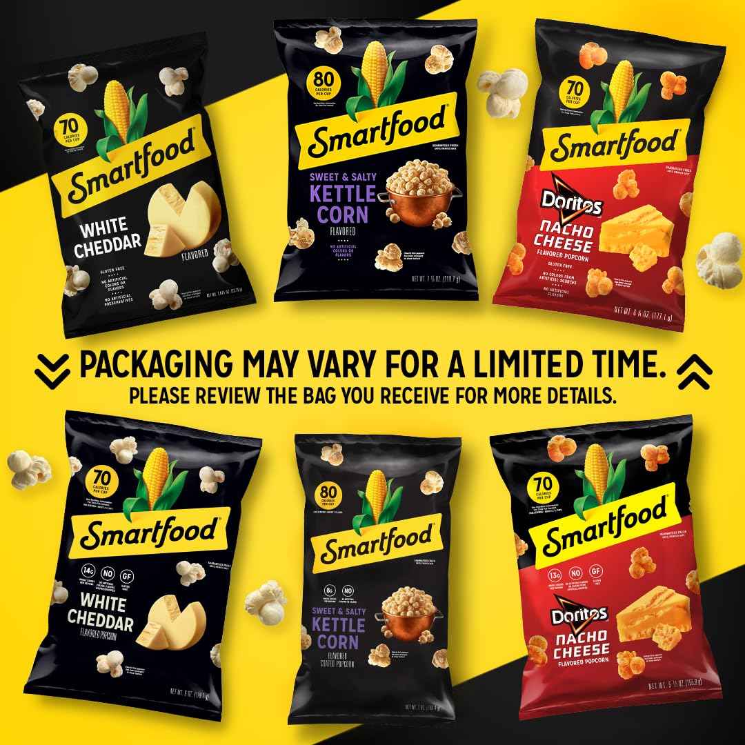 Smartfood Popcorn, White Cheddar, 1 Ounce (Pack of 64)