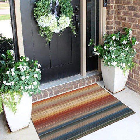 Front Door Mat Indoor Outside Entrance 2x3 Modern Ombre Rainbow Rug