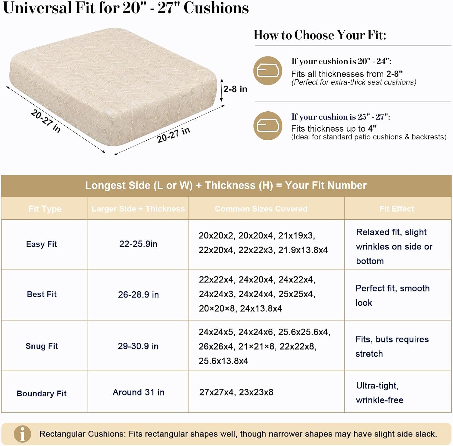 8Pcs Patio Cushion Covers Stretch Outdoor Furniture Protector Slipcovers