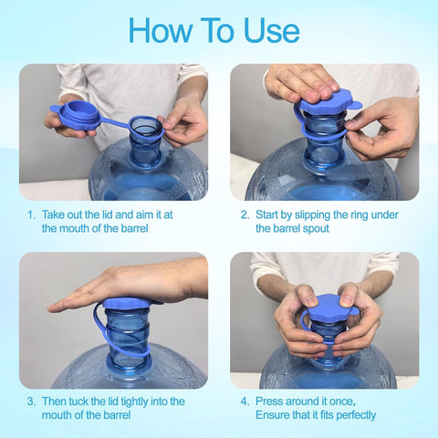 Xaxuqtu【5 PCS】3 & 5 Gallon Water Jug Cap, Upgrade Reusable Replacement Caps, Non Spill Lids for 55mm Water Bottle