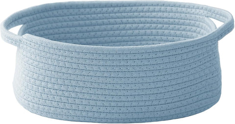 JMvicyroam Small Woven Basket, Empty Gift Basket, Blue/1 Pack