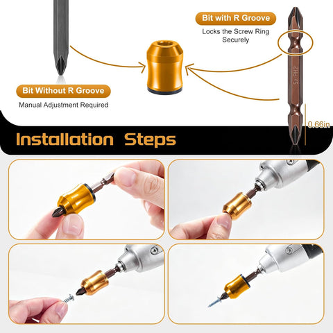 3Pcs Magnetic Bit Holder with 3Pcs PH2 Screwdriver Bits for Drills
