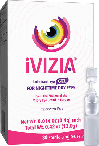 iVIZIA Lubricant Eye Gel for Nighttime Dry Eyes, Preservative-Free, 30ct