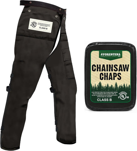 FORESTER Chainsaw Chaps for Men & Women | Apron-Style Chaps with Pocket & Adjustable Waist | Chainsaw Safety Equipment