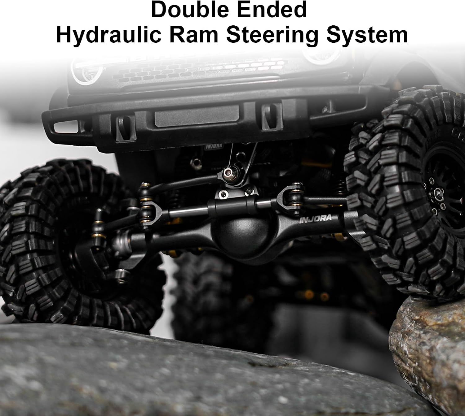 INJORA +7mm Planet Axles with Double Joint Shafts for 1/18 TRX4M (Black)
