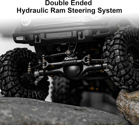 INJORA +7mm Planet Axles with Double Joint Shafts for 1/18 TRX4M (Black)