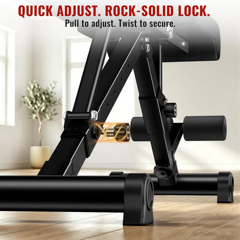HEROGIFT Adjustable Weight Bench, 600 LB Capacity with Headrest