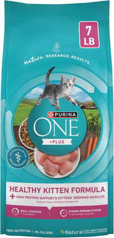 Purina ONE High Protein Natural Kitten Dry Cat Food, 7 lb Bag