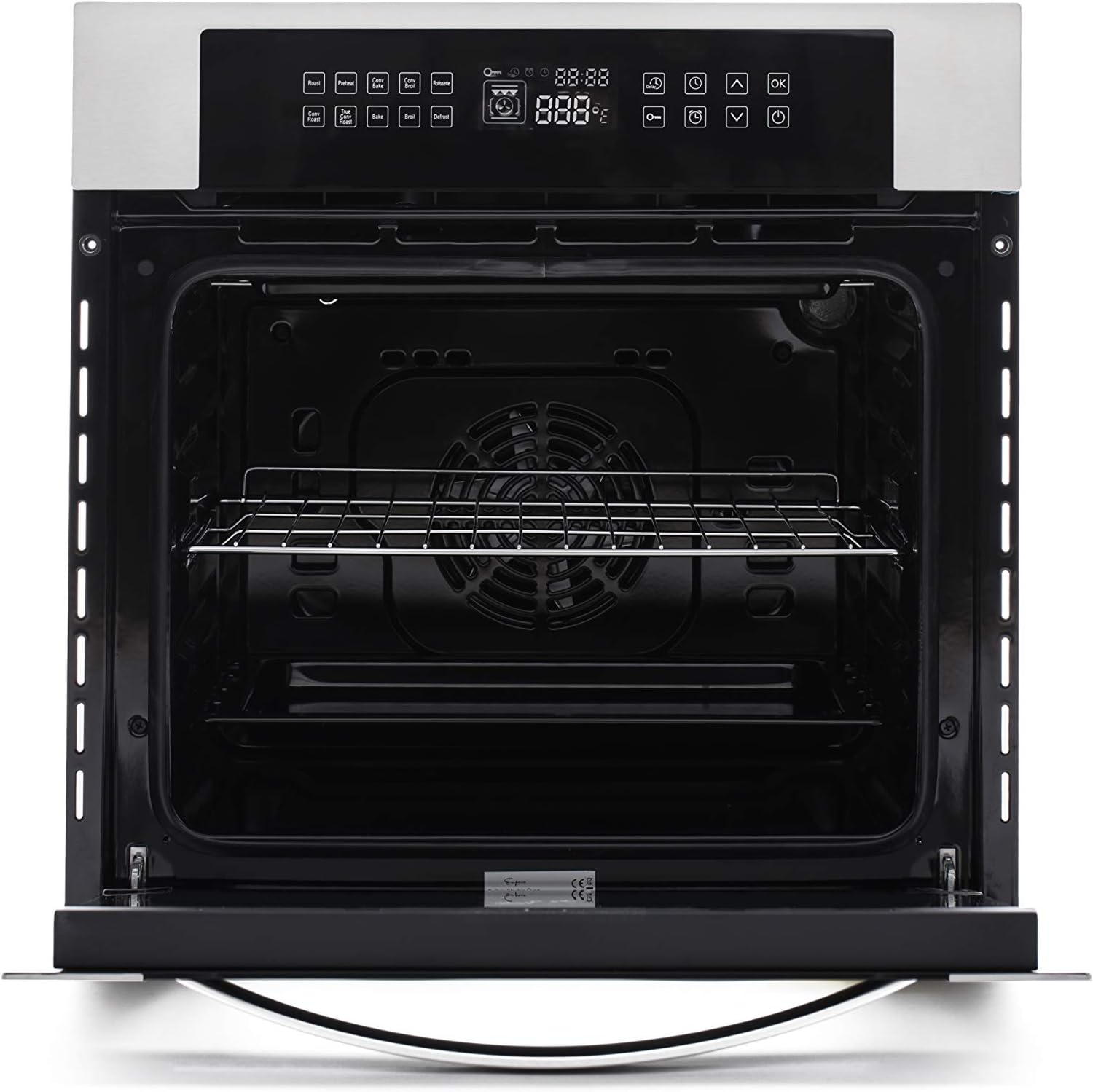Empava 24" Electric Convection Single Wall Oven 10 Cooking Functions Deluxe 360° ROTISSERIE with Sensitive Touch Control in Stainless Steel, 24 Inch, Black