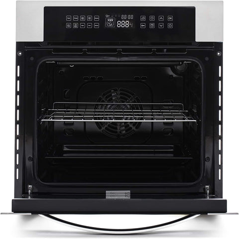 Empava 24" Electric Convection Single Wall Oven 10 Cooking Functions Deluxe 360° ROTISSERIE with Sensitive Touch Control in Stainless Steel, 24 Inch, Black