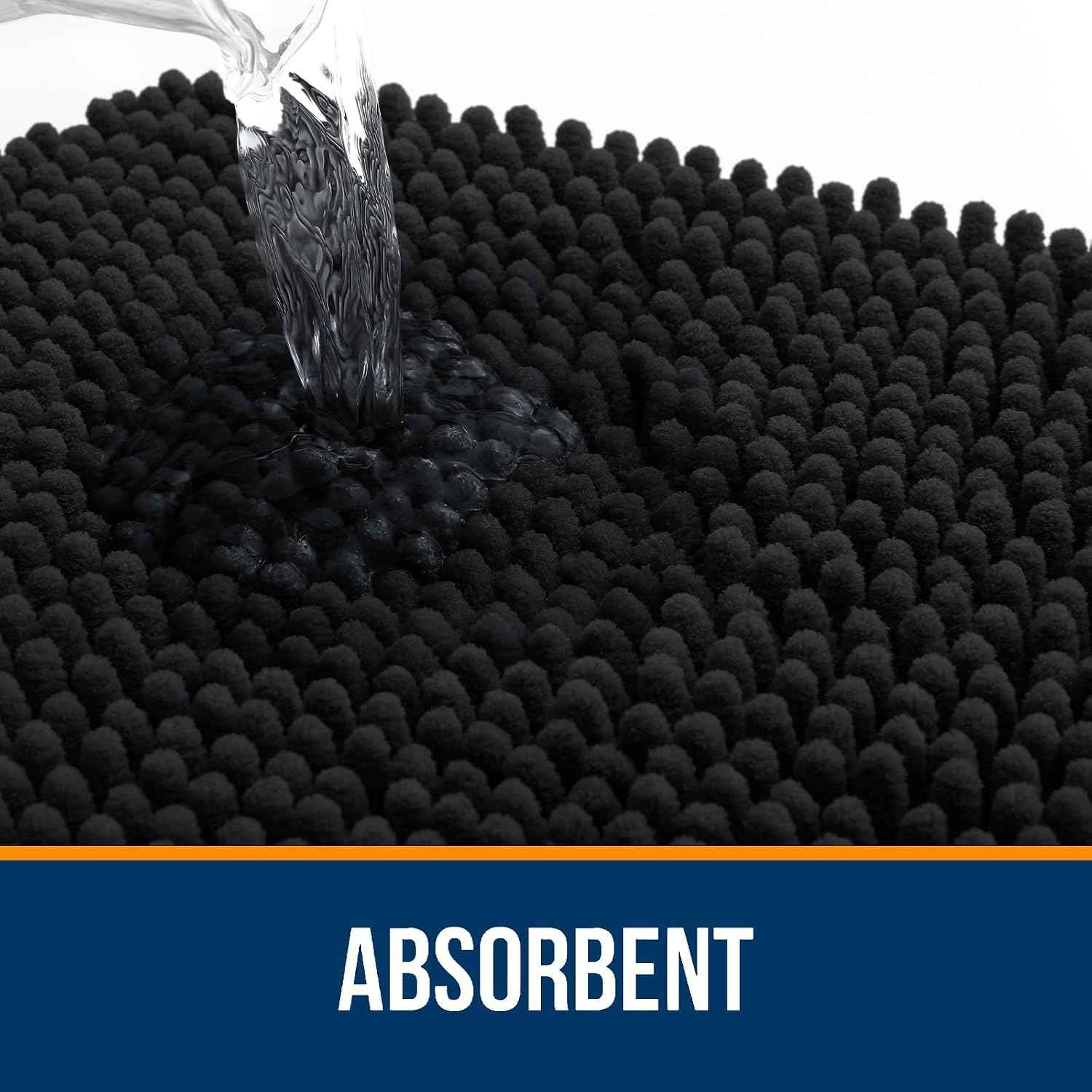 OLANLY Small Bathroom Rugs 30x18, Extra Soft Absorbent Chenille Bath Rugs
