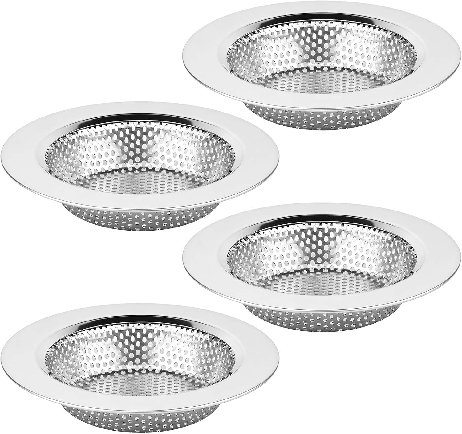 Chefbee 4PCS 4.4" Stainless Steel Kitchen Sink Drain Strainer Food Catcher
