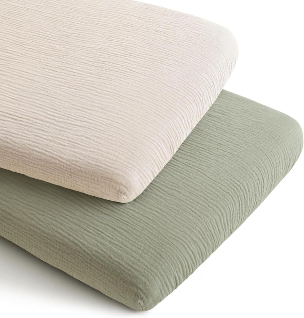 Konssy Muslin Bassinet Sheets for Baby Boys and Girls, 2 Pack, 33"x21"