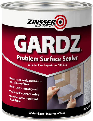Zinsser Gardz Water-Based Problem Surface Sealer, Clear, Quart