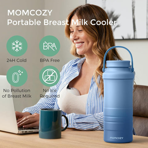 Momcozy 22oz Portable Breastmilk Cooler for 24H Outdoor, Newborn Essentials