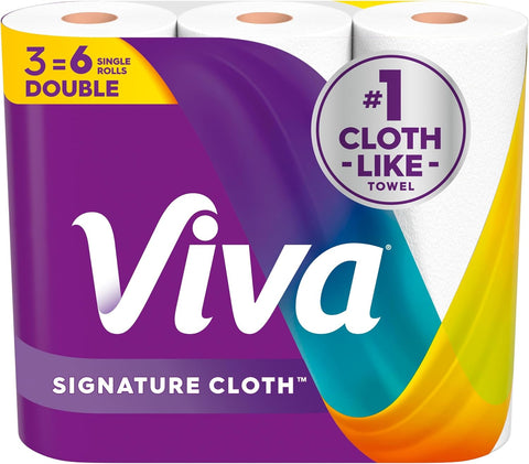 Viva Signature Cloth Paper Towels, 3 Double Rolls, 86 Sheets per Roll