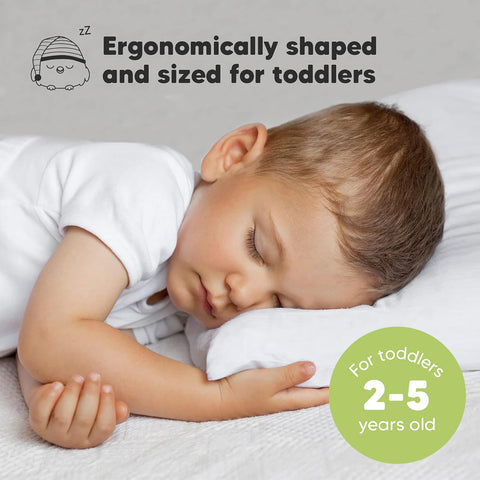 Toddler Pillow with Pillowcase, 13x18 My Little Dreamy Pillow (Soft White)