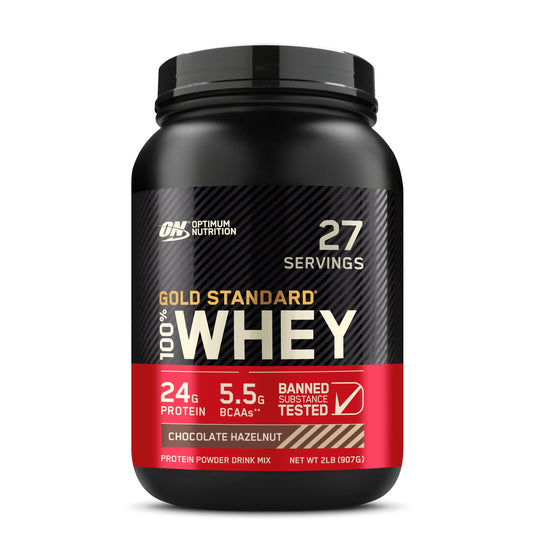 Optimum Nutrition Gold Standard 100% Whey Protein Powder, Chocolate Hazelnut, 2 Pound (Pack of 1)