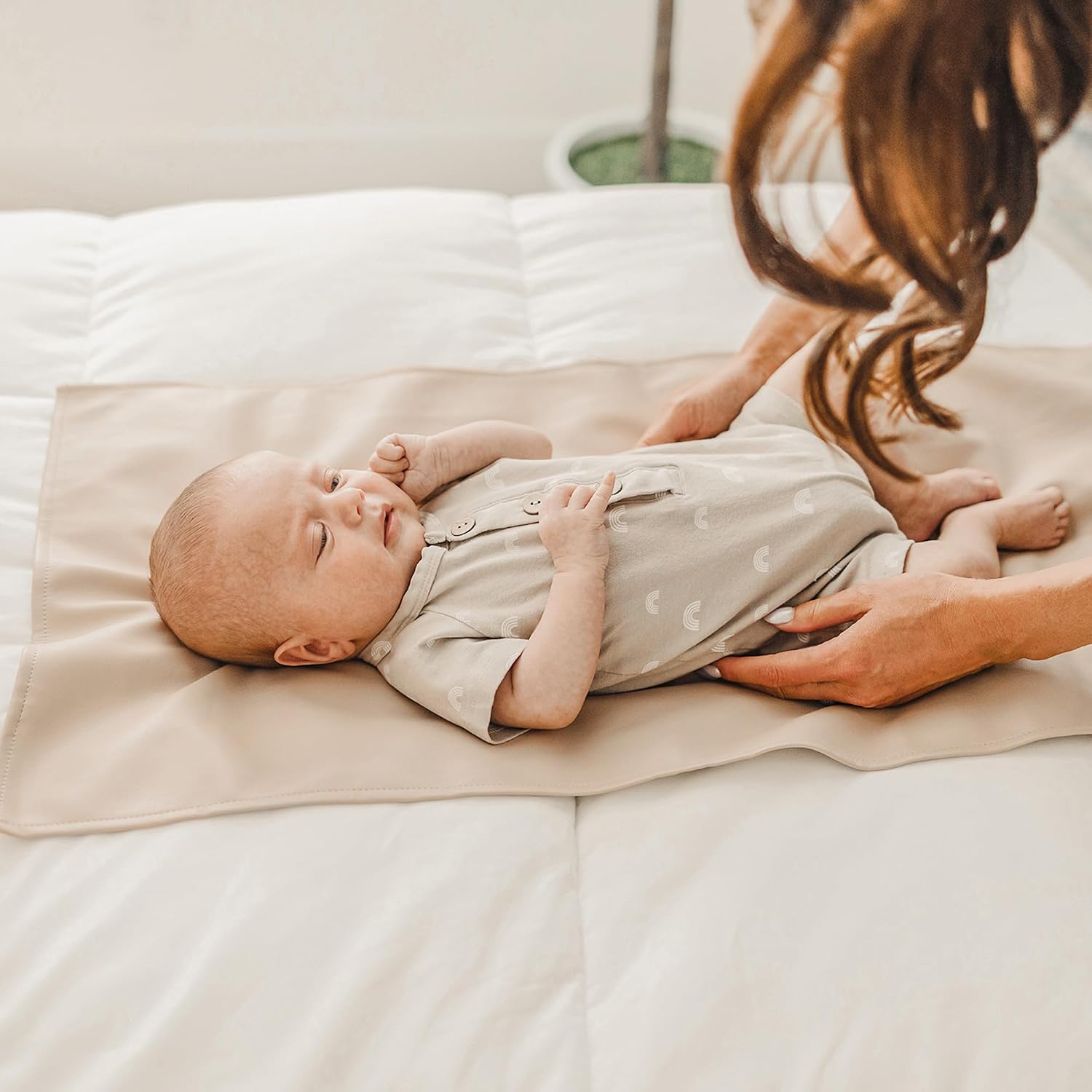 Konssy Faux Leather Waterproof Baby Changing Mat 2 Pack, Regular, 30"x17"