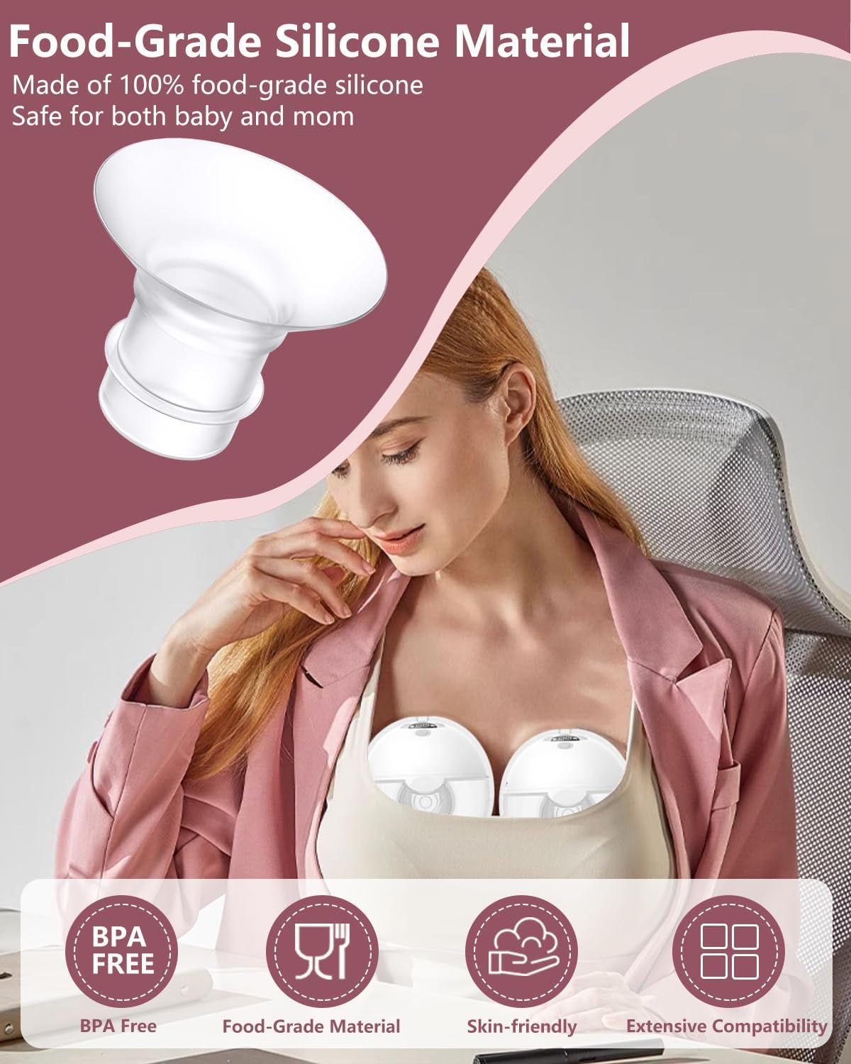 4Pcs Breast Pump Flange Insert 12mm Compatible with Momcozy/Spectra/Medela/eufy/Elvie/Lansinoh/Paruu P10 Breast Pump, Fit for Momcozy M5/M9/M6/V2 Pro/V2 pro/S12 Pro/eufy E10 S1 S1 Pro, 24mm Flange