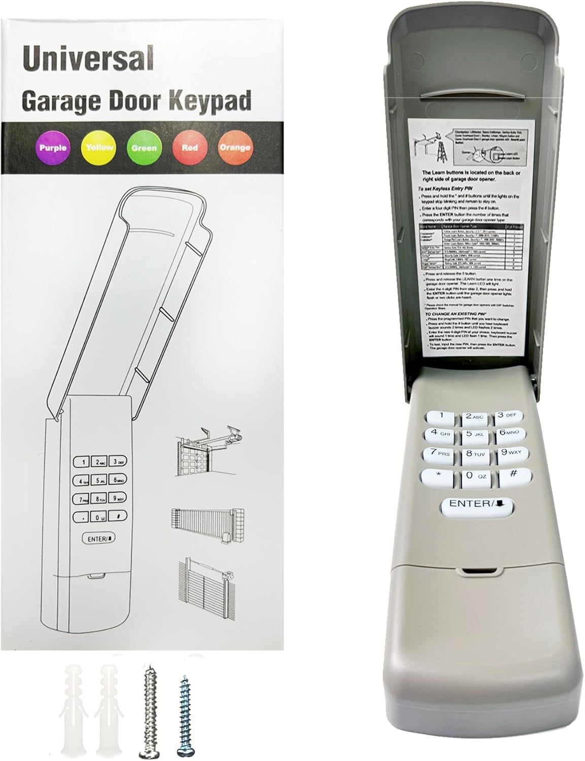 Universal Garage Door Keypad for Liftmaster Chamberlain Craftsman Openers
