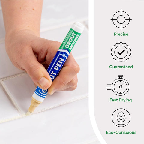 Grout Pen Cream Tile Grout Paint Marker - Narrow 5mm Tip (7mL) - 3 Pack