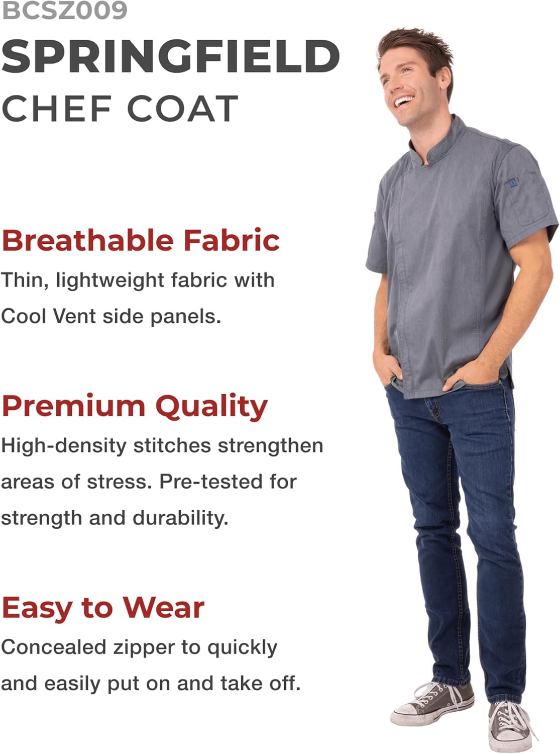 Chef Works Men's Springfield Chef Coat