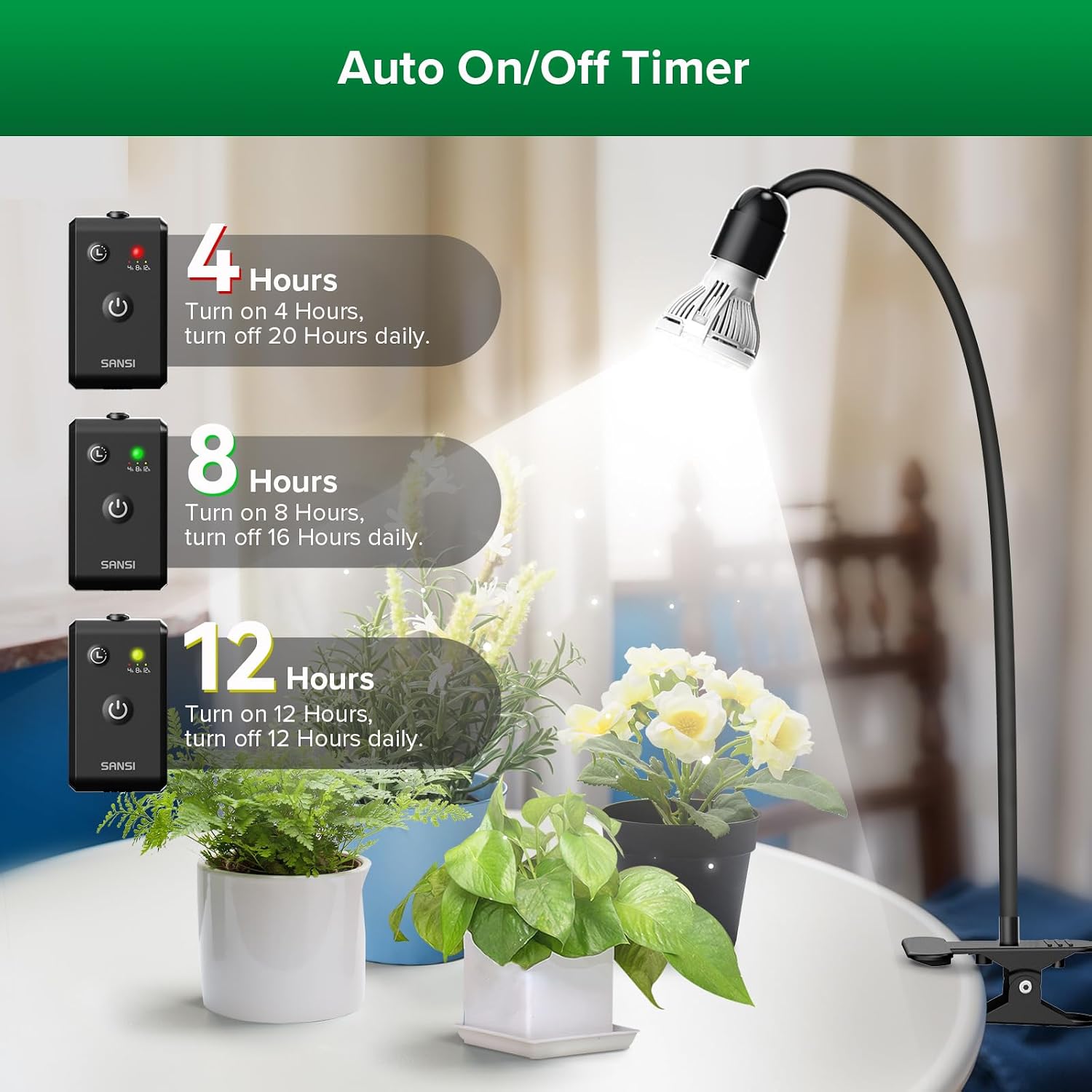 SANSI LED Grow Lights for Indoor Plants, Lifetime Free Bulb Replacement