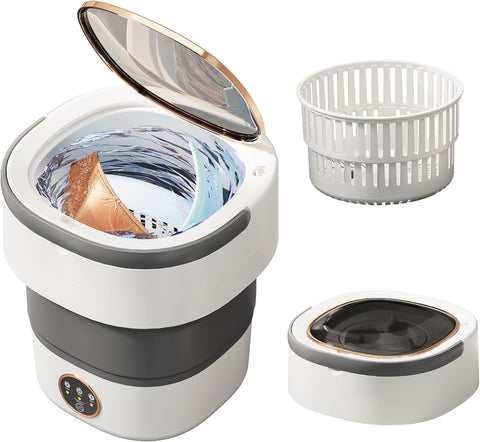 Portable Washing Machine 20L —Small Foldable Washer with Spin Basket